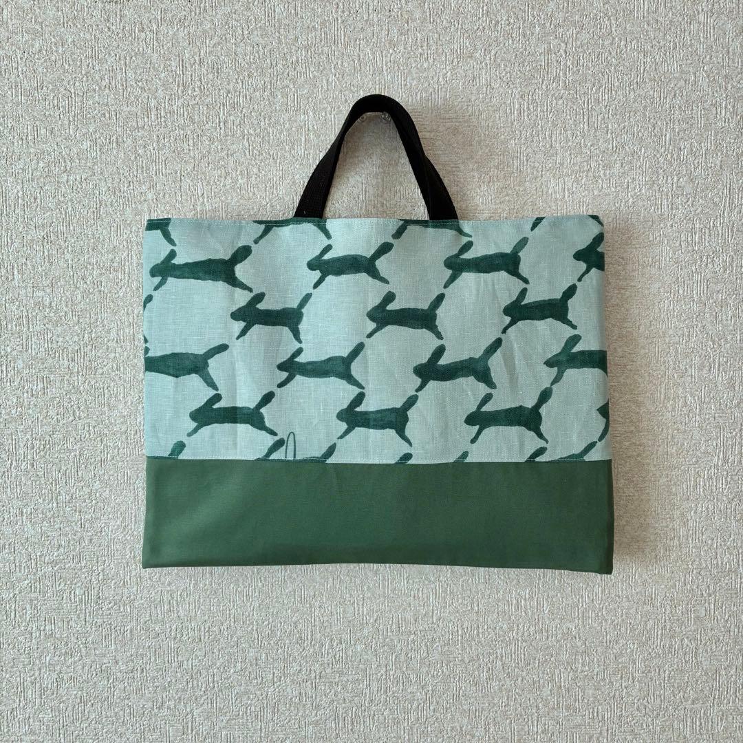 new//run ハンドメイド レッスンバッグ ミナペルホネン 生地使用 緑