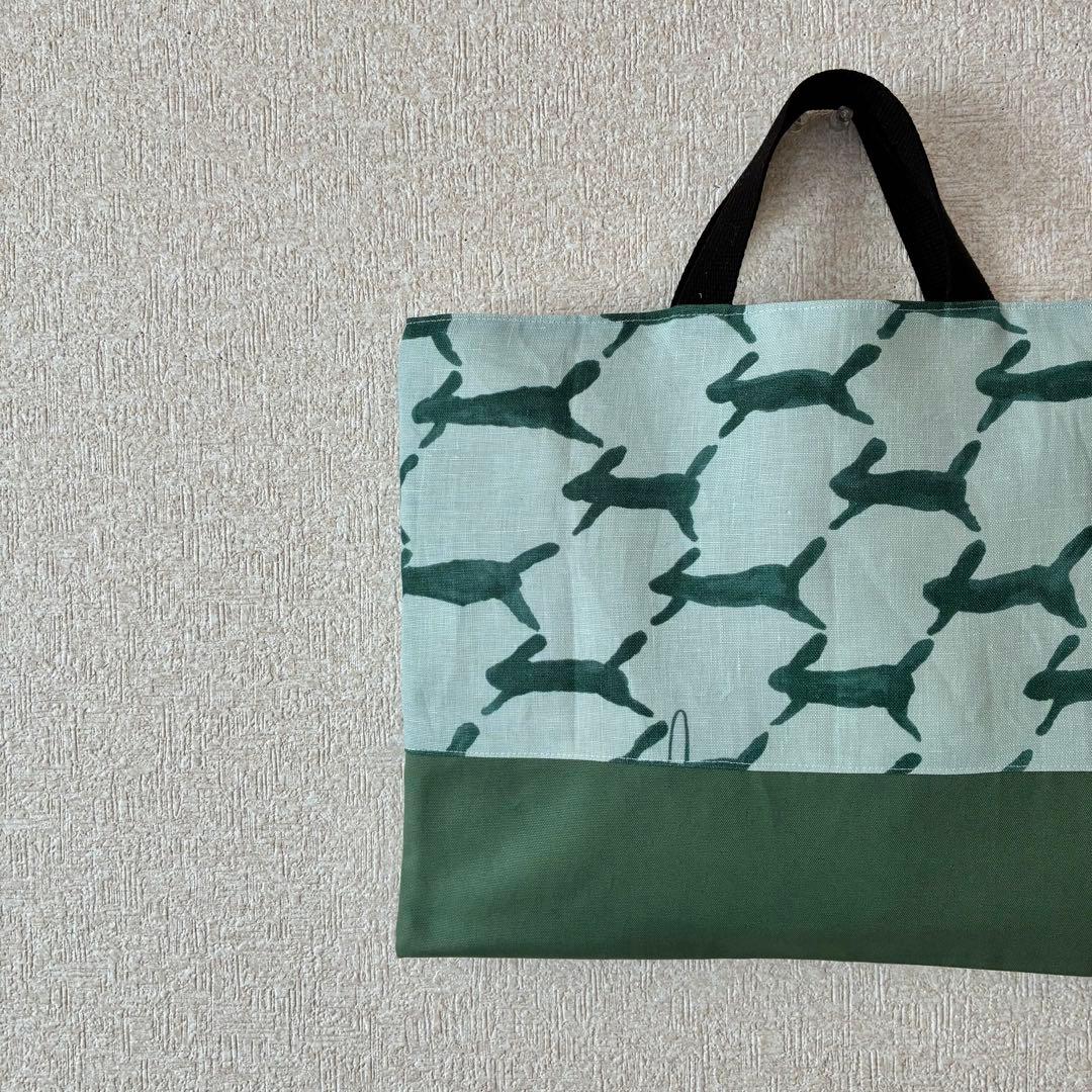 new//run ハンドメイド レッスンバッグ ミナペルホネン 生地使用 緑