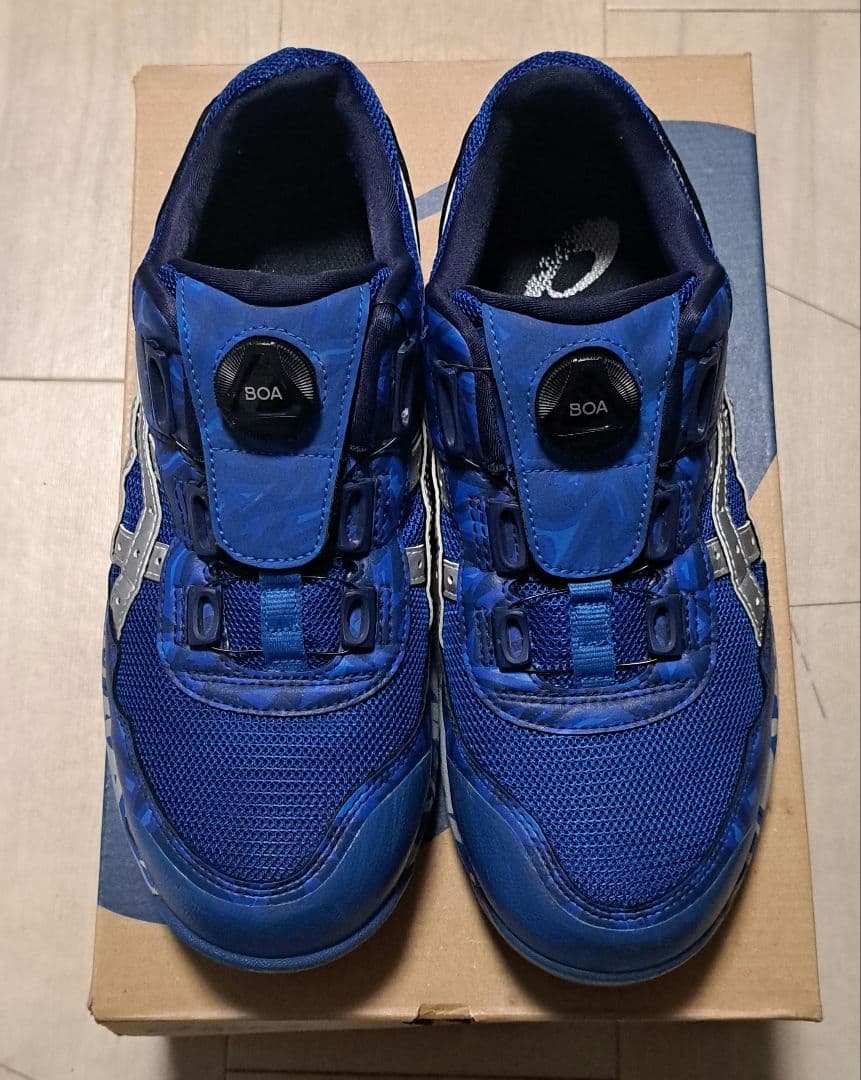 【美品】アシックス安全靴 ブルーBOA 希少カラー 25㎝～26㎝の方におすすめ