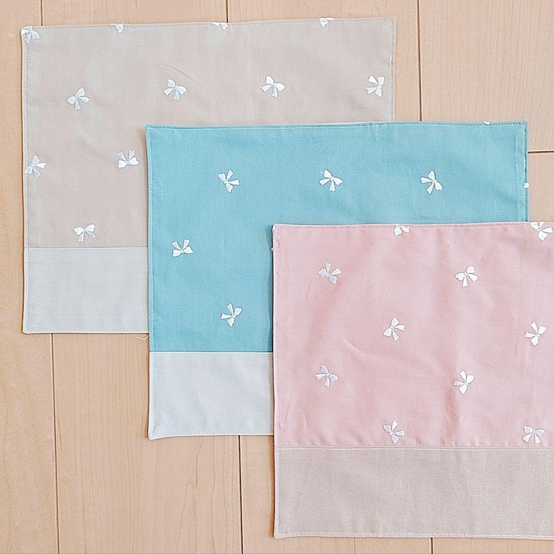 ハンドメイド レッスンバッグ お弁当袋 コップ袋 ランチョンマット 女の子 刺繍