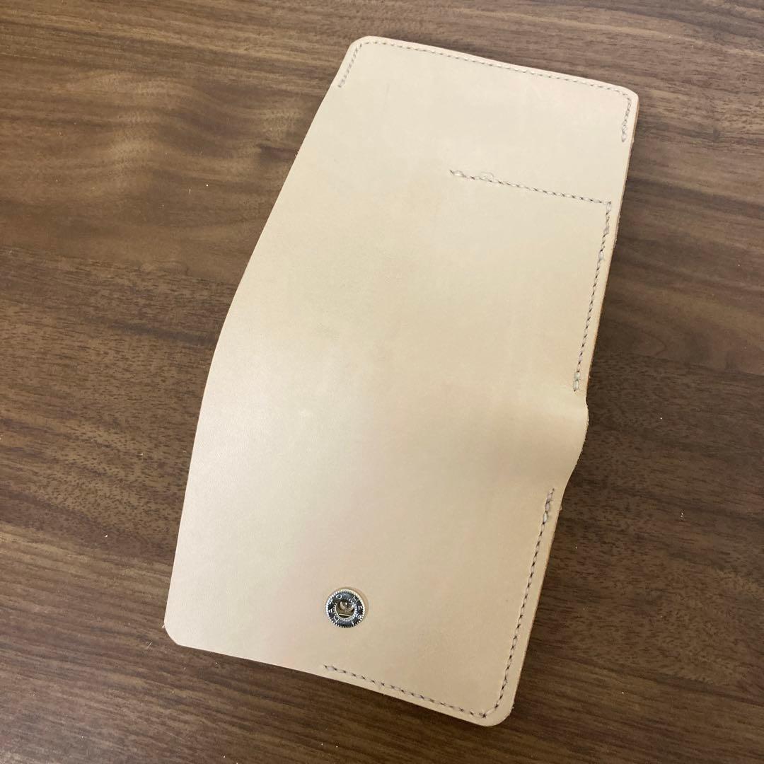 ☆ハンドメイド 252☆本革 牛革 ヌメ革 総手縫い　三つ折り財布　ミニ財布