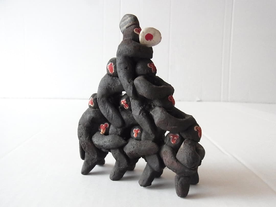 千疋猿・住吉大社（２体セット）／土人形 郷土玩具 フォークアート 工芸品