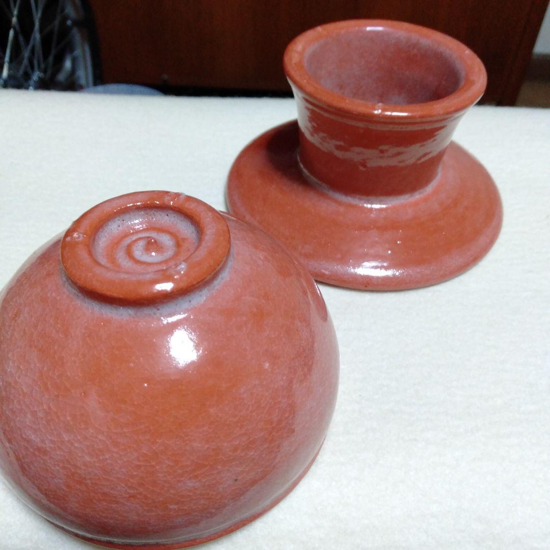 松楽　赤　供茶茶盌