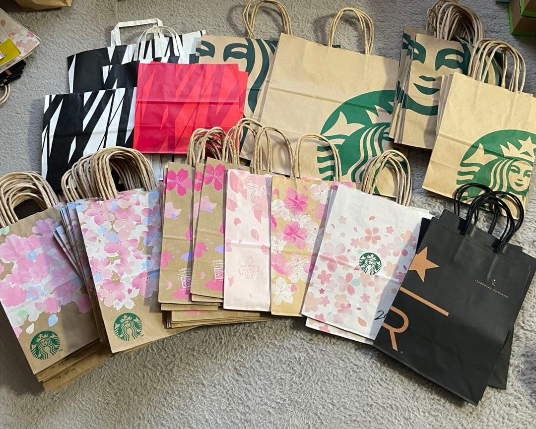 スターバックス スタバ 紙袋 ショッパー まとめ売り 大量 リメイク 桜 苺