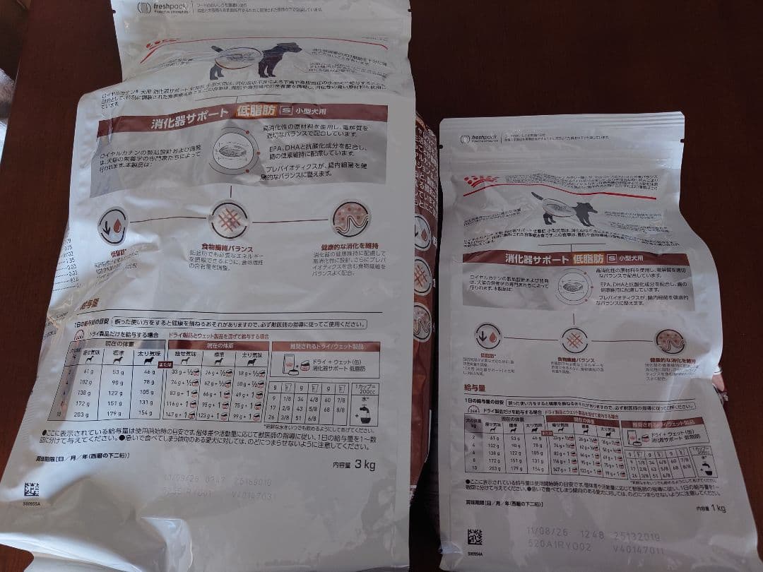 【未開封】ロイヤルカナン消化器サポート低脂肪　小型犬用Ｓ　3Kg＋1kg付き