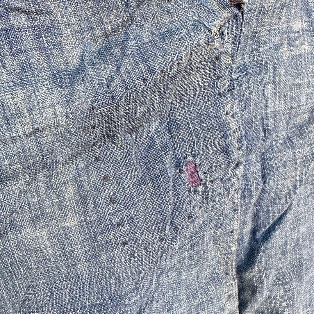 2108様感謝‼️明日つなぐ古布　FUTON ふとん皮　藍染❌格子Indigo襤褸