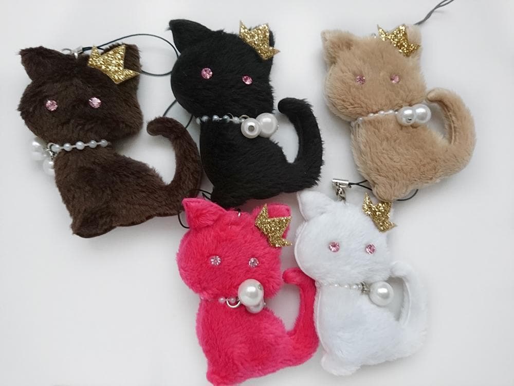 15点セット♡ふわふわジュエルキャットストラップ♡猫・ネコ