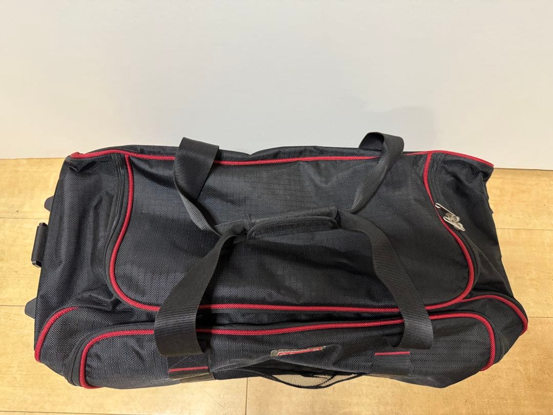 Coleman コールマンキャリー付き　ボストンバッグ　黒/赤　大容量　美品