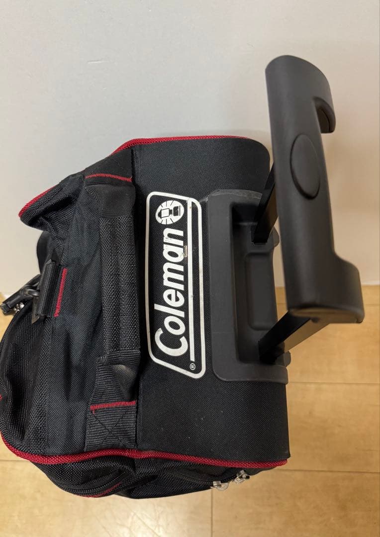Coleman コールマンキャリー付き　ボストンバッグ　黒/赤　大容量　美品
