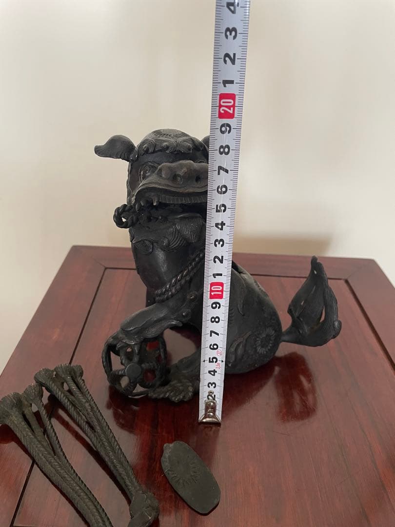 唐物 古銅 獅子 香炉 置物 時代物 骨董 唐獅子 狛犬 香道具