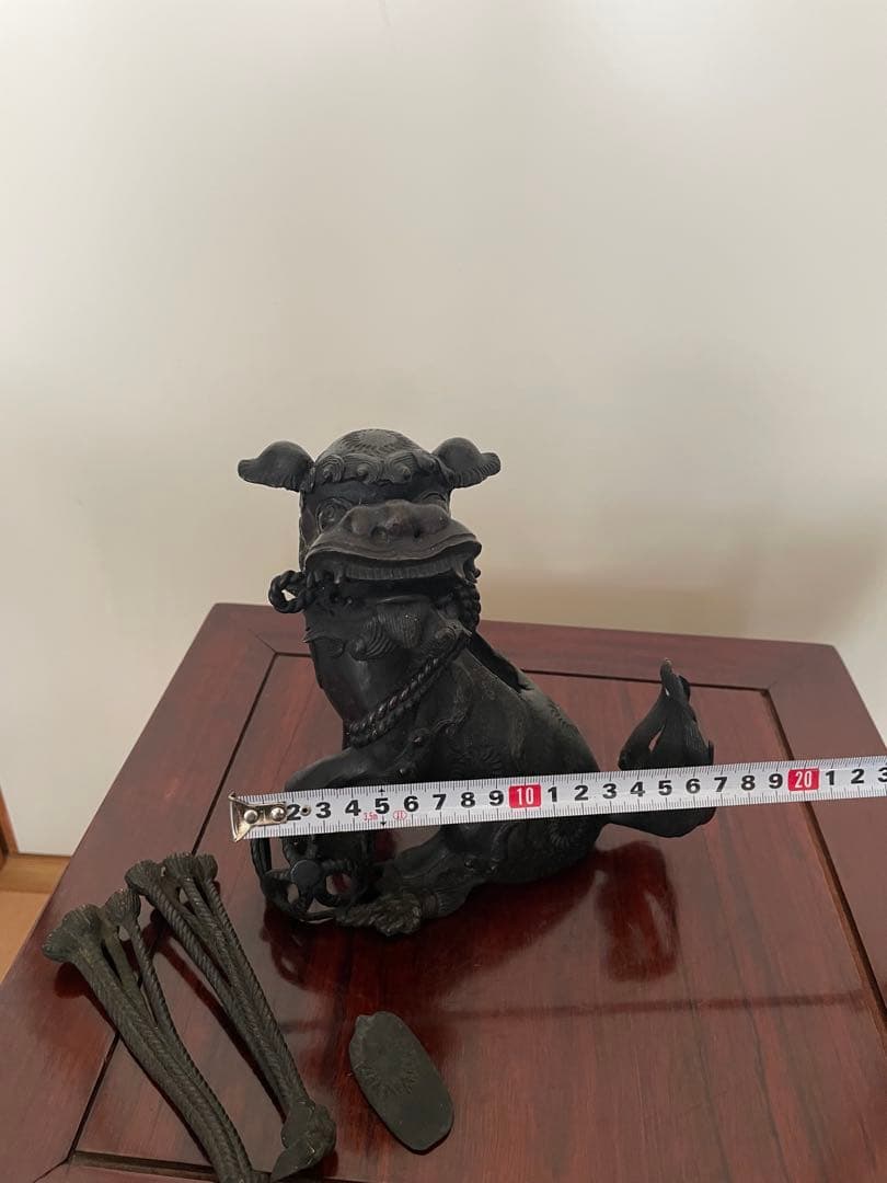 唐物 古銅 獅子 香炉 置物 時代物 骨董 唐獅子 狛犬 香道具