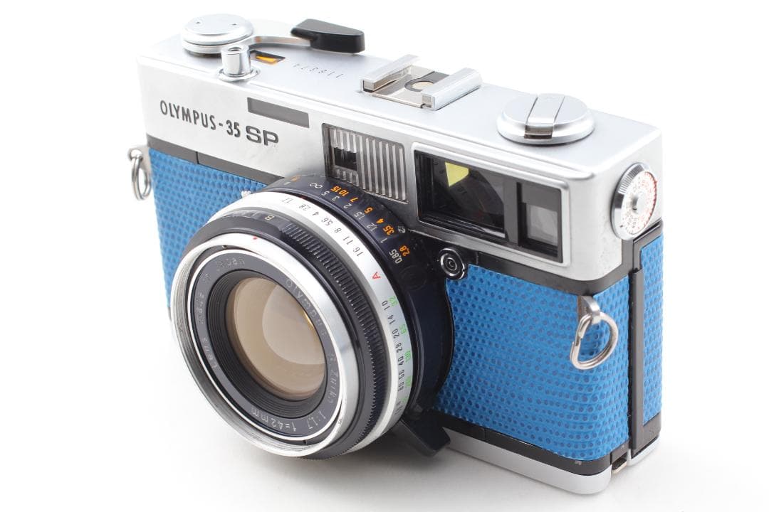 【整備済　美品】ブルー オリンパス 35 SP 露出計OK #1384