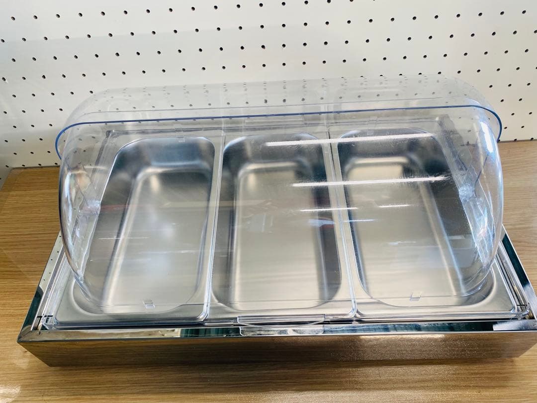 ビュッフェサーバー　ステンレス製フードディスプレイ 3コンパートメント　(1)