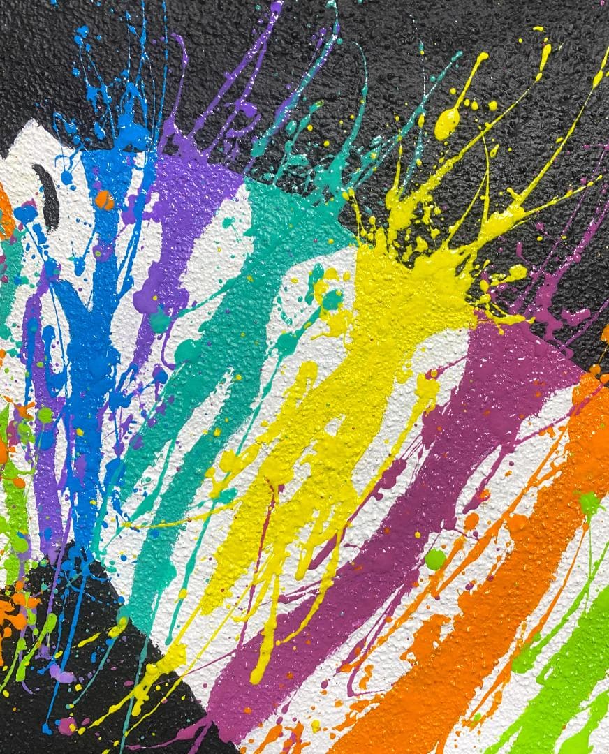 馬 原画 アクリル画 インテリアアート「シマウマ」