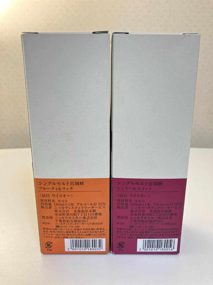 【蒸溜所限定】宮城峡 フルーティ＋シェリー180ml 2本セット