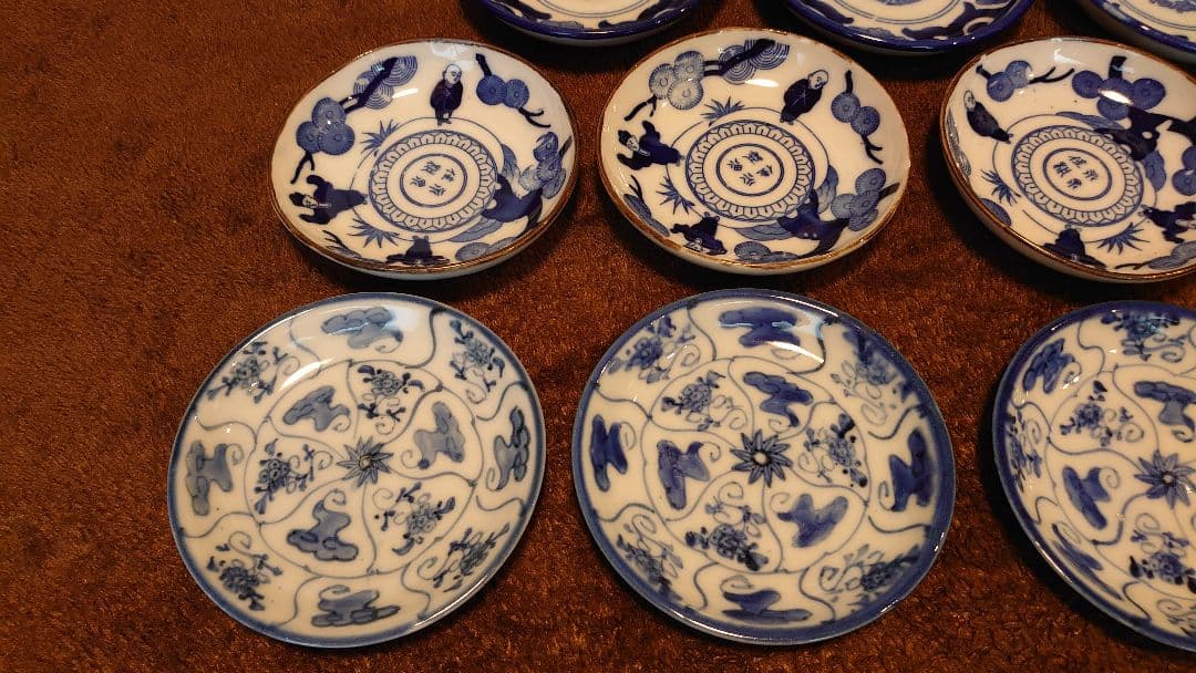 古伊万里　伊万里　染付　豆皿　菓子皿　３種　１１客