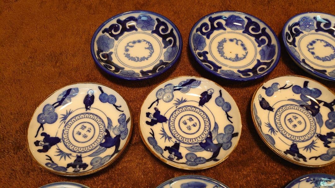 古伊万里　伊万里　染付　豆皿　菓子皿　３種　１１客