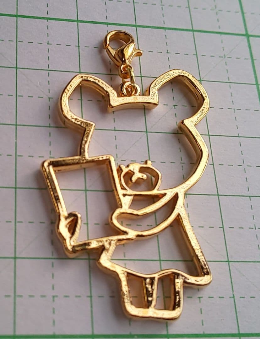 HM　ファスナーチャーム　ジップアクセサリー　ゴールド　ジャッキーちゃん