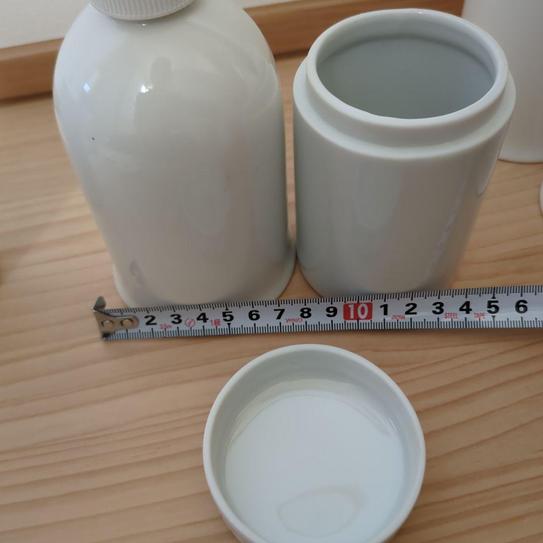 チ*コ様 白磁セット　茶筒　ローションボトル　アロマスティックボトル　ポーセラー