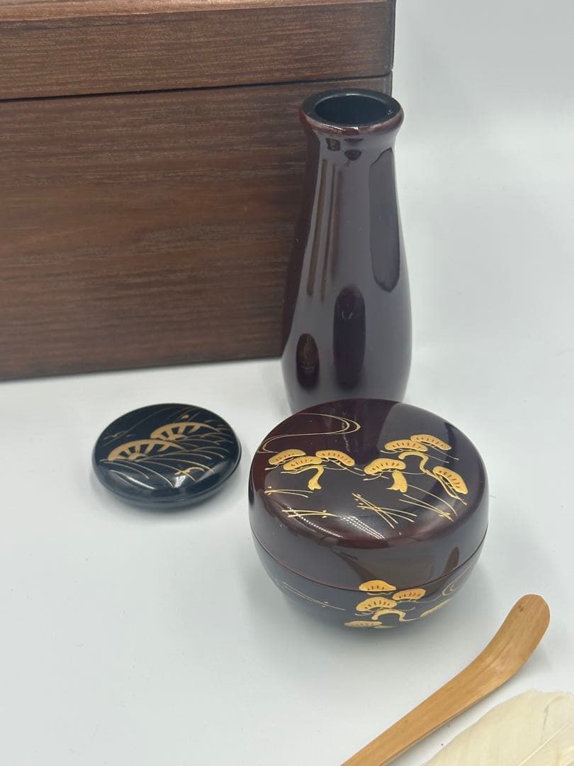 茶道具　茶箱揃　茶碗　城岳　棗　香合　輪島塗