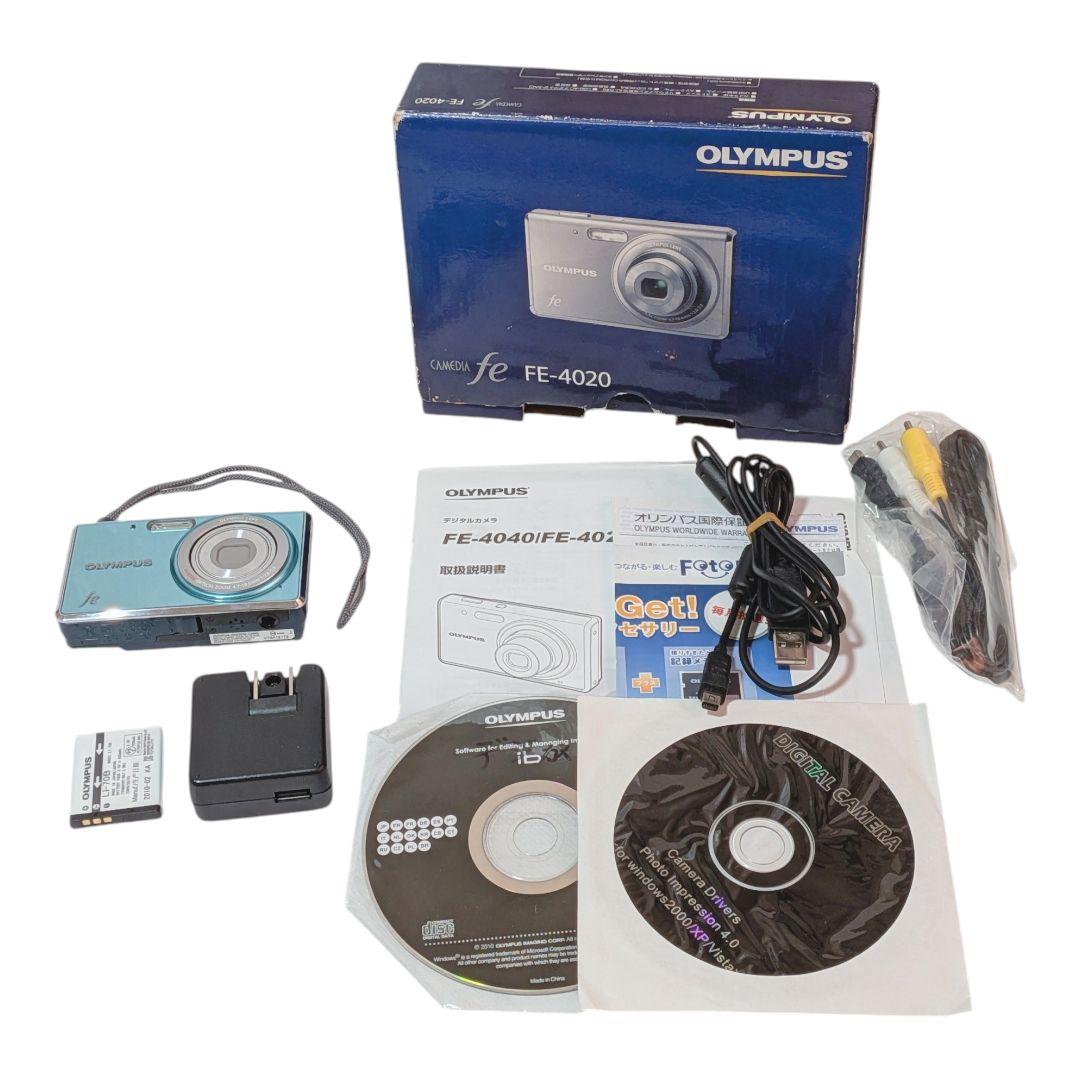 OLYMPUS オリンパス FE-4020 コンデジ デジカメ ブルー