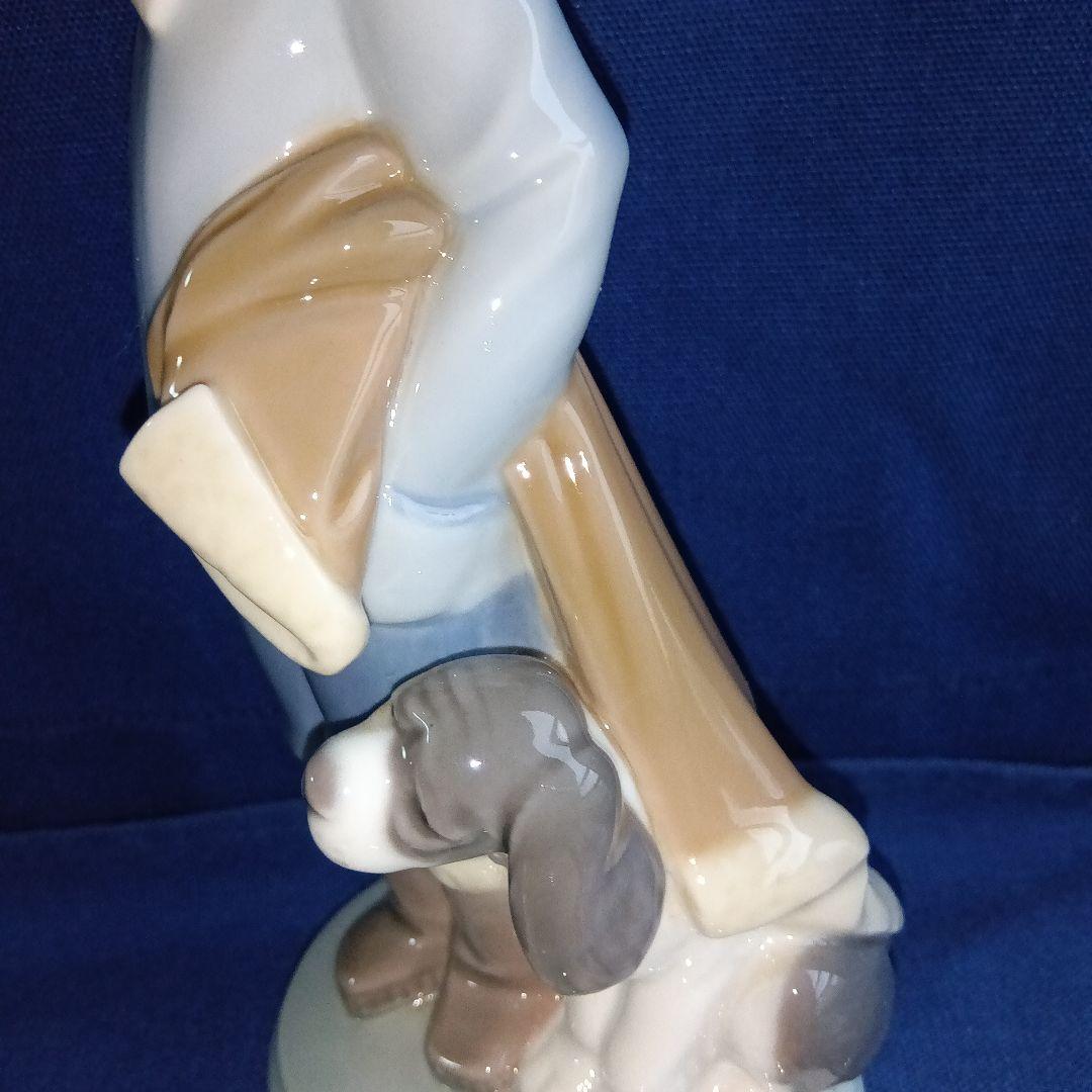 LLADRO 少年と子犬 陶器人形 専用箱あり