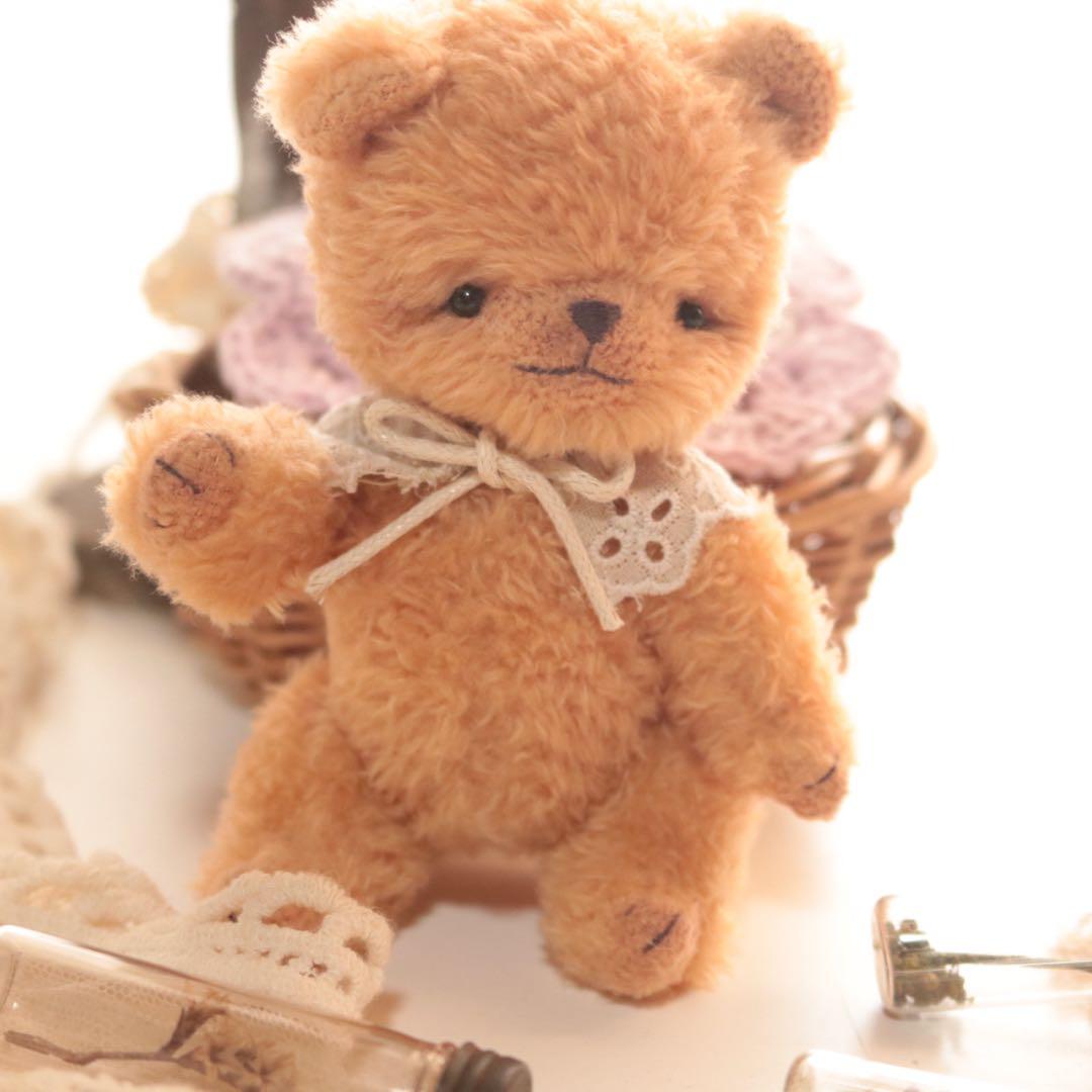 テディベア　キャラメル　ハンドメイド　13cm オリジナルベア　アーティストベア
