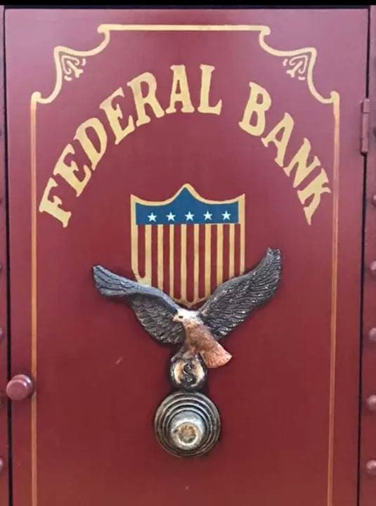 アンティーク調スリムラック 高さ61.5cm FEDERAL BANK 扉付き棚