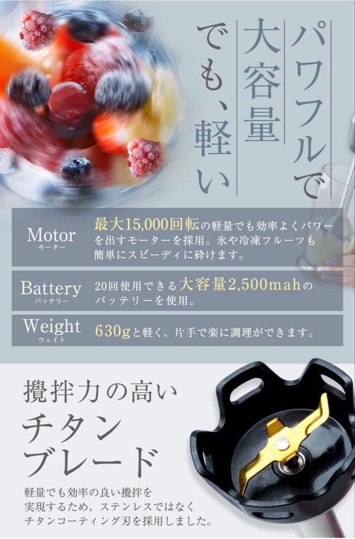 Acasas+ ハンドブレンダー B-1100