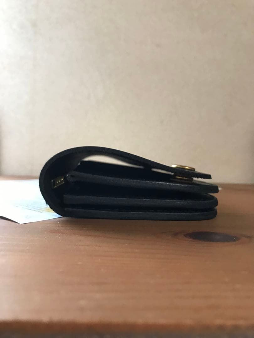 レザー　ハンドメイド　トラッカーウォレット　ブラック　分厚い　ヌメ革