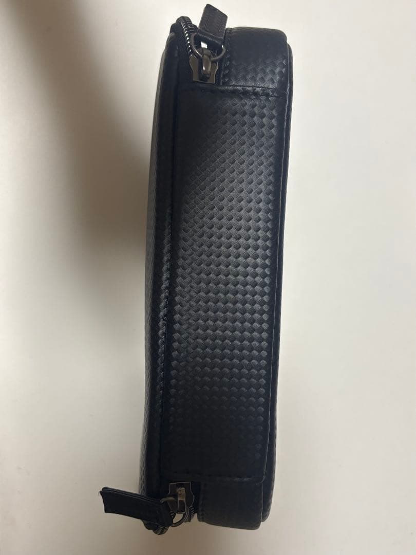 黒い長方形筆箱 メッシュポケット付き