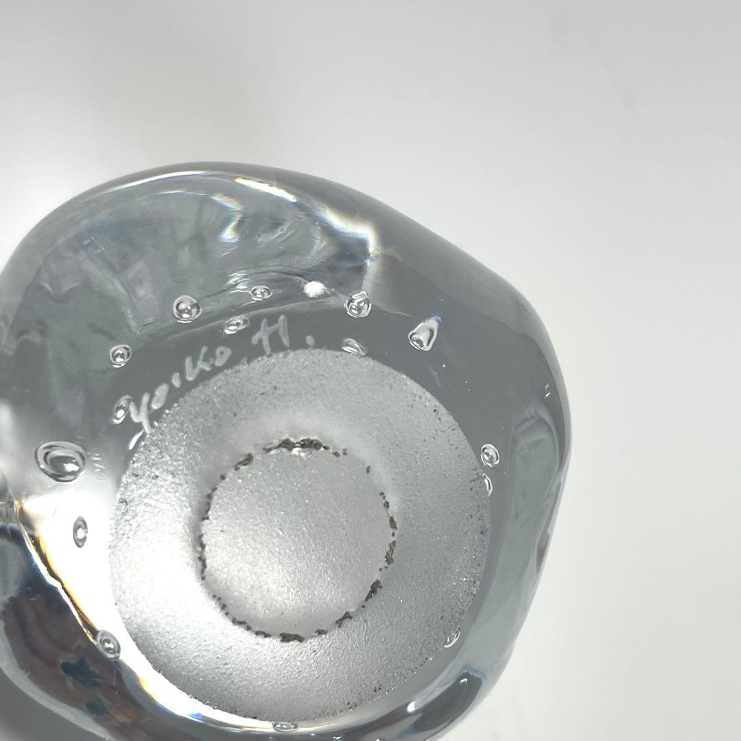 迫よいこ作　ガラス製ペーパーウェイト 気泡入り