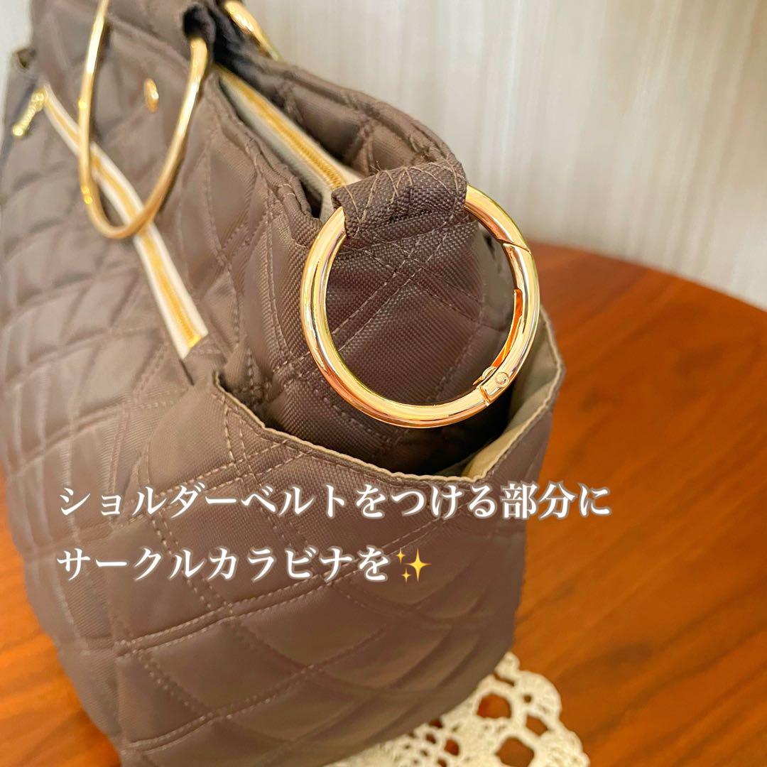 【newモデル春休み限定価格】7つのポケットバッグ（L）ナイロンキルト　ブラウン