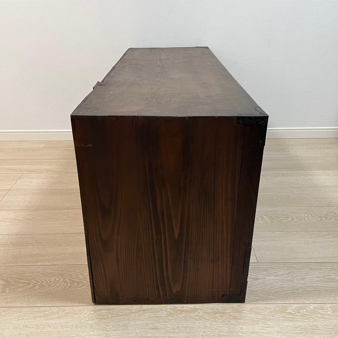 (な03)古家具 桐ローボード テレビ台 和箪笥 魚金具 時代家具 和家具