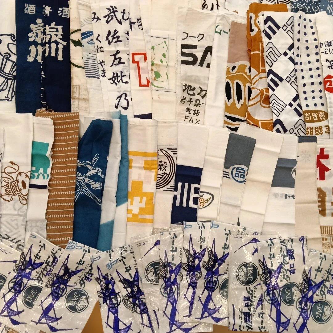 超大量 ！昭和レトロ　ほぼ未使用品酒、踊り、花等手ぬぐい380枚 ふきんおまけ