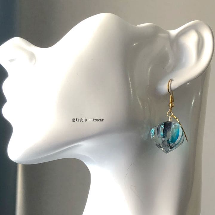 ひんやり氷の鬼灯　レジン鬼灯　着物　浴衣　和装小物　ピアス　イヤリング
