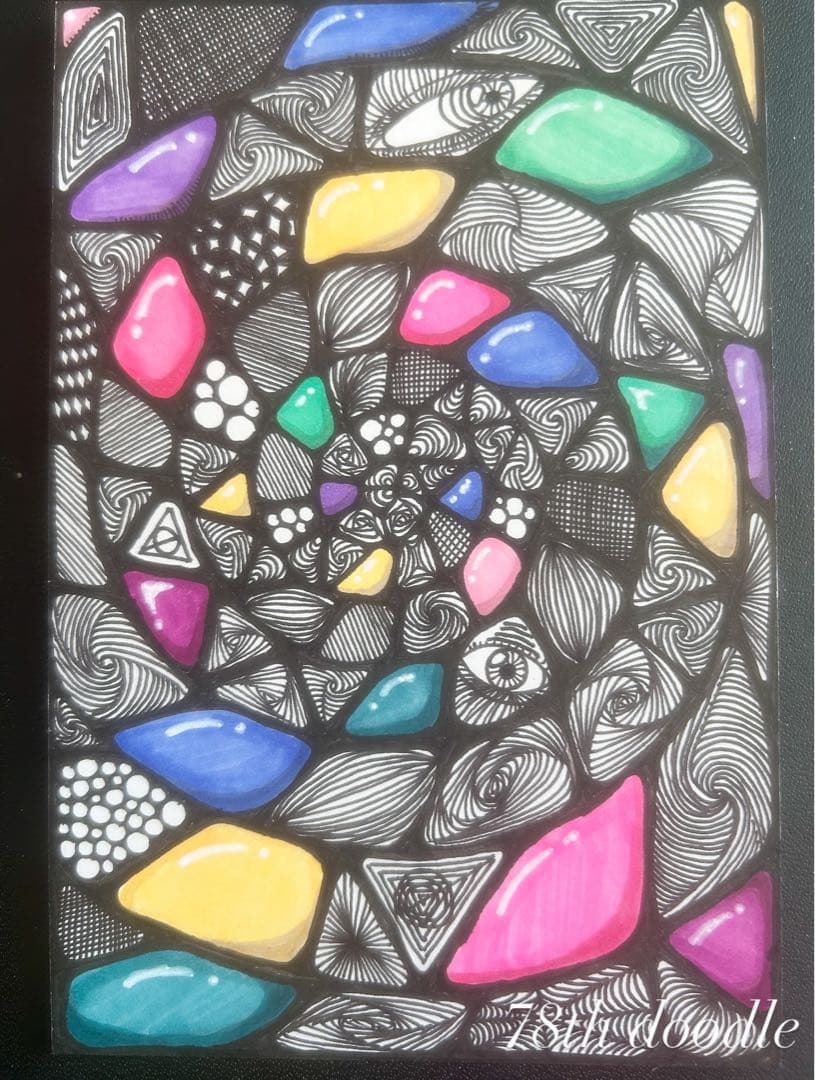#78 抽象画 原画 はがき