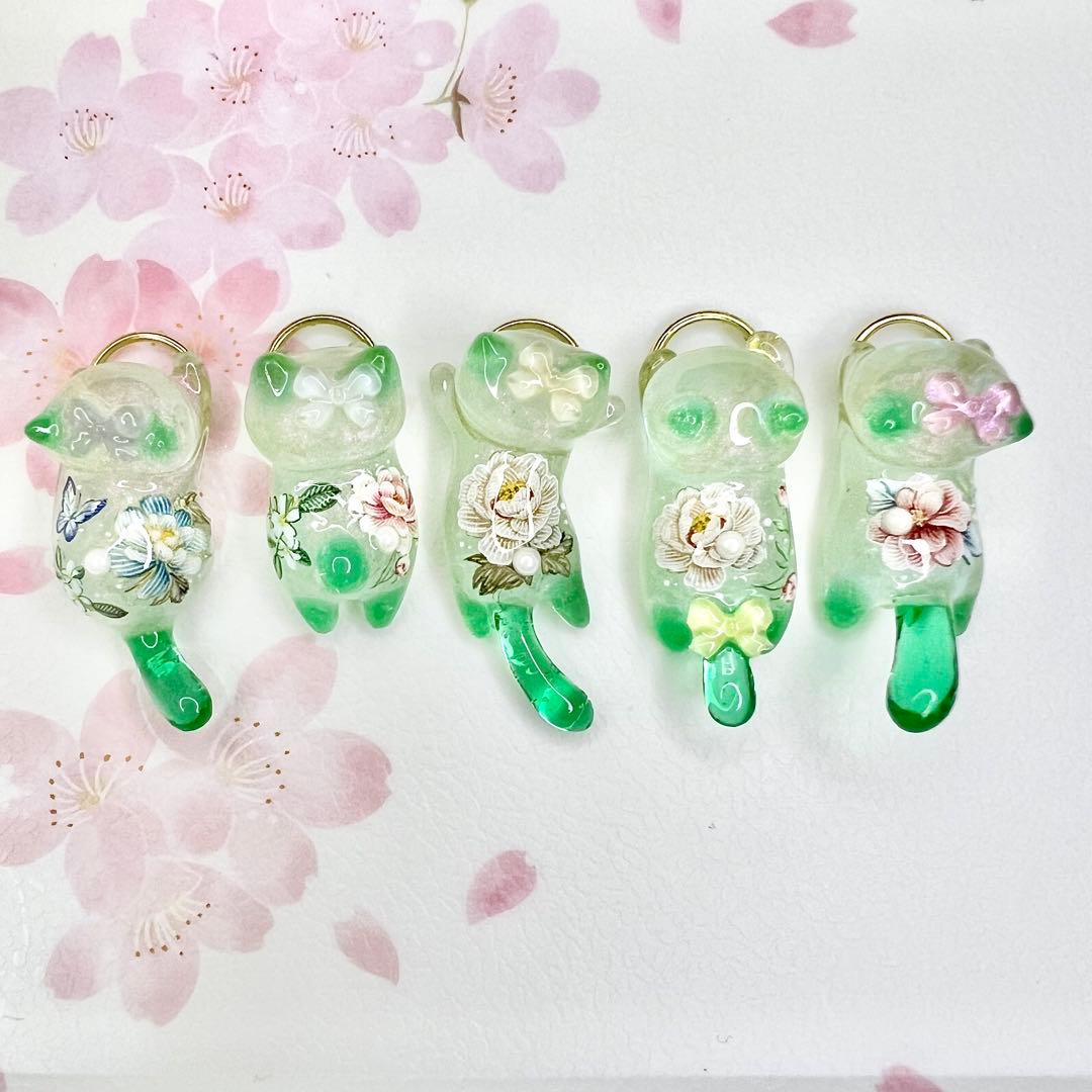 リクエスト専用　バレンタイン　ピンク　ハート　猫　5個セット