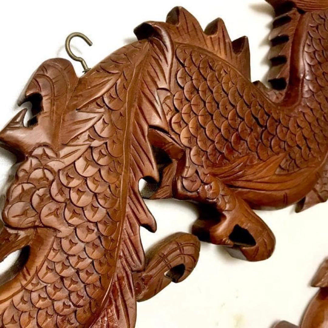 欅　木彫 龍一対(2個セット) お寺　骨董品　美術品