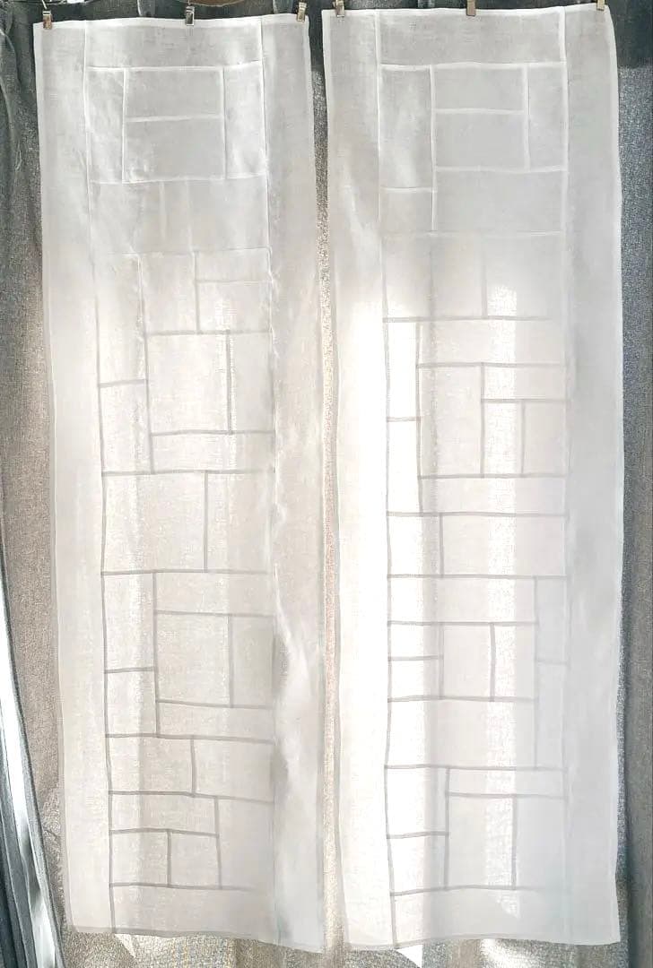 ポジャギ　30×100 2枚　ホワイトリネンNo.241.242 リクエスト分
