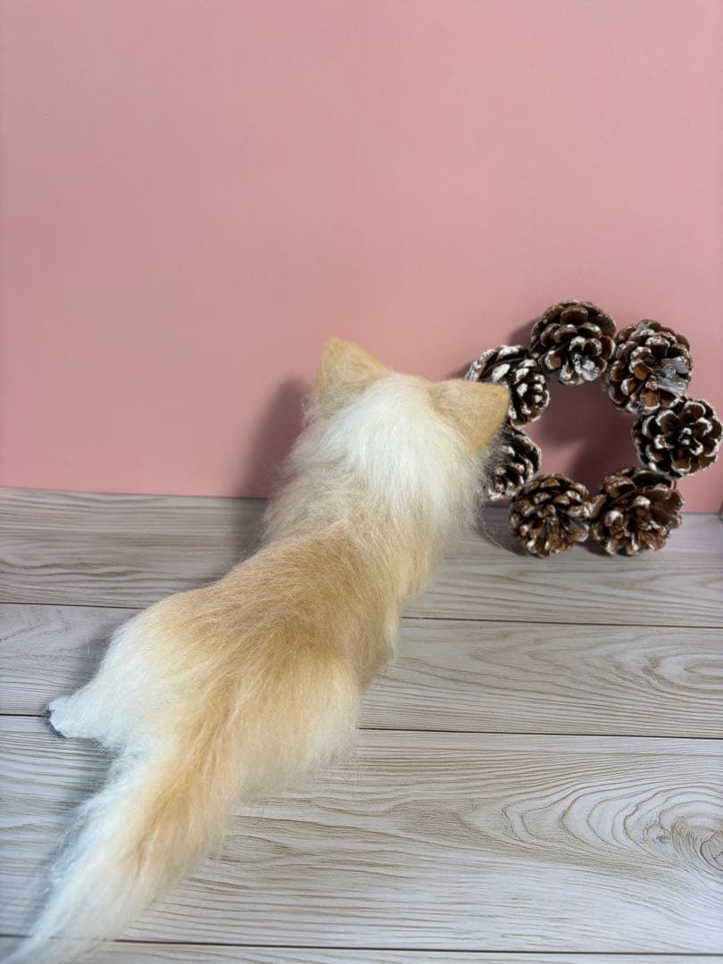 羊毛フェルト　羊毛犬　にこにこチワワちゃん　no.53