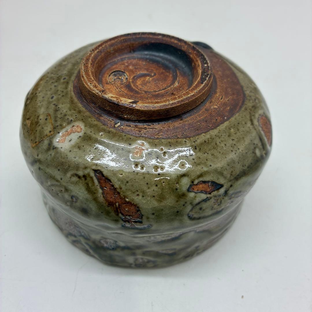 美品　茶道具　茶碗　古道具　多色陶器茶碗 在名　桐箱付#1001