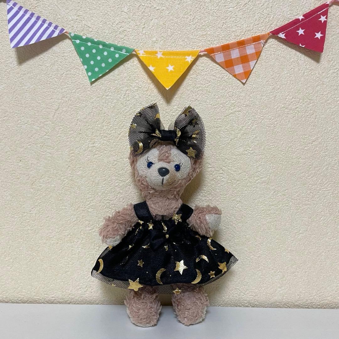 サテン&ゴールド箔プリントチュールワンピース★ぬいぐるみバッジ♡ストラップ用コス