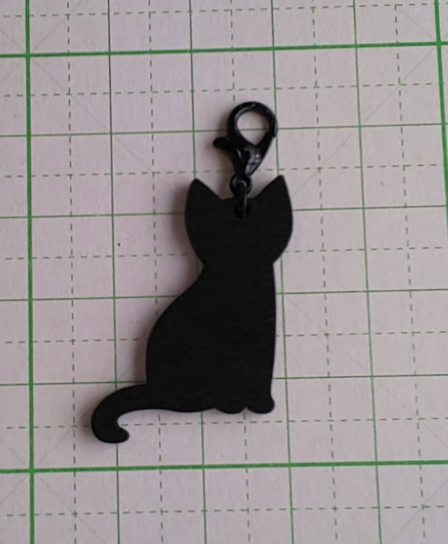 HM　ファスナーチャーム　ジップアクセサリー　ブラック　キャット　黒猫
