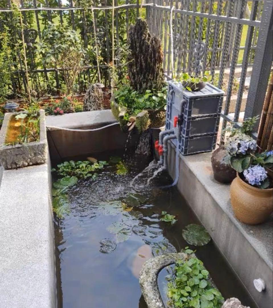 フルセット物理生物沈殿層一体式濾過槽 到着後即時使用セット45wポンプ満タンろ材