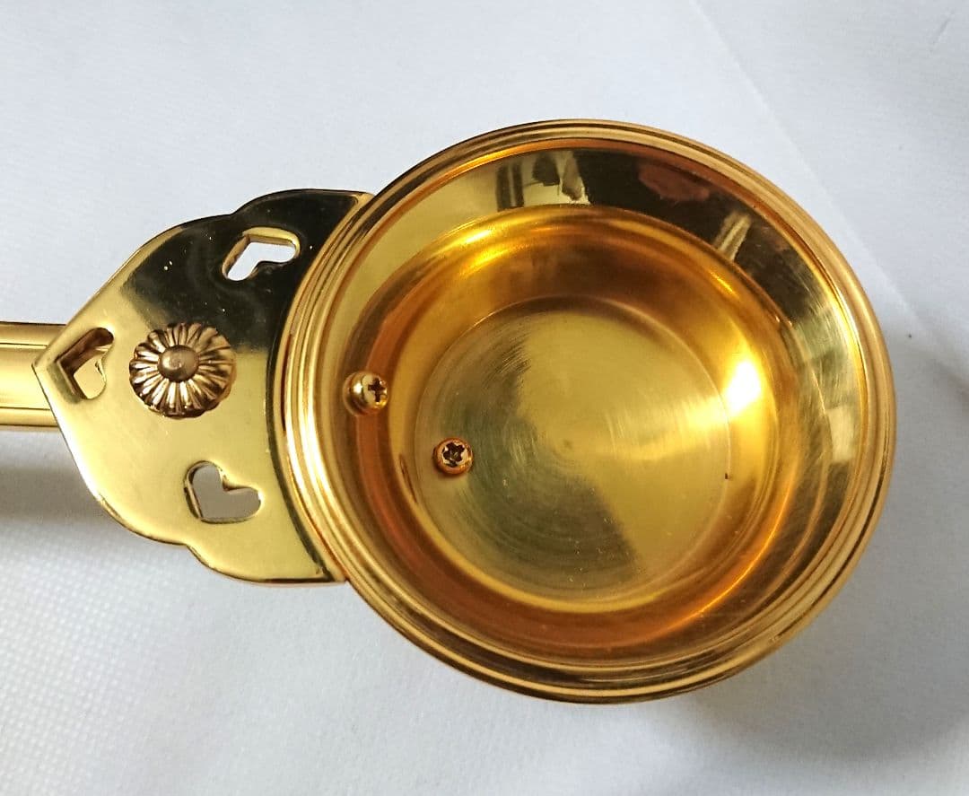 ✶金属工芸品✶柄香炉 太子型 真鍮 金メッキ 蝶番なし 寺院仏具 京都 高級品