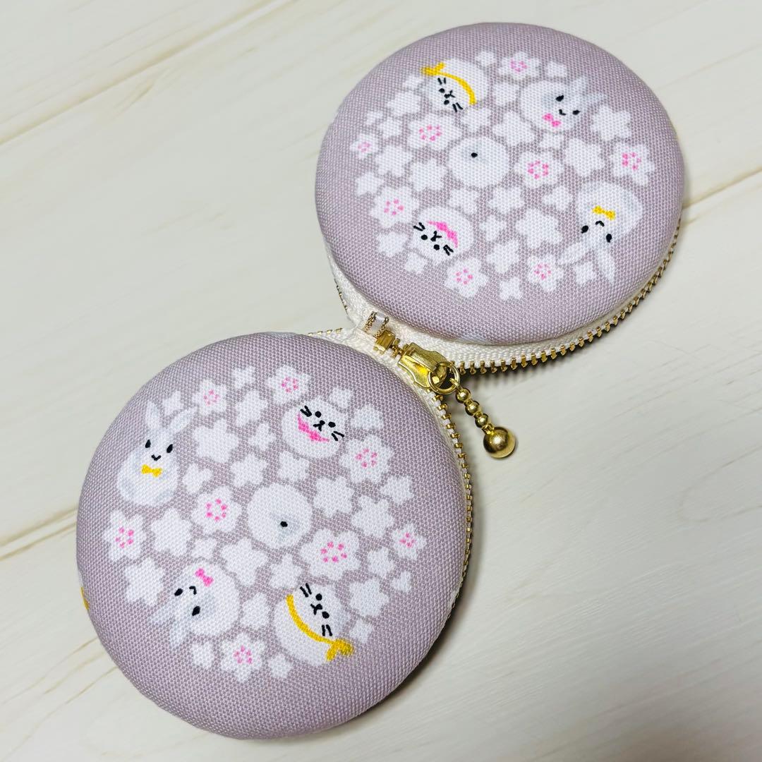8cmマカロンケース Wポケット 猫ちゃんマカロンポーチ