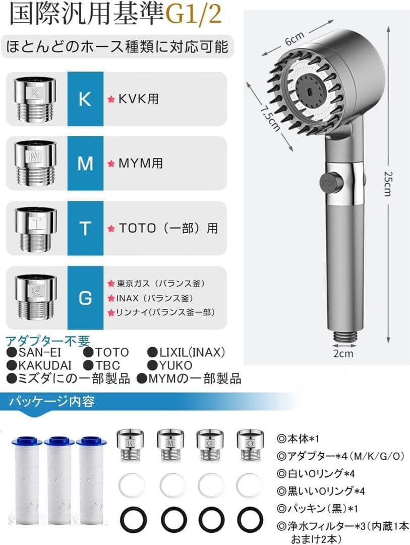 Yasoku シャワーヘッド マイクロナノバブル しゃわーへっど 新品　2セット