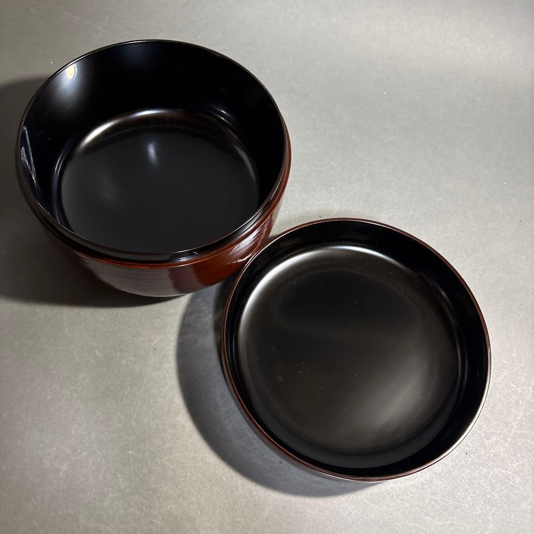 塗師　泰山　作　筋挽　一閑張　食籠　共箱
