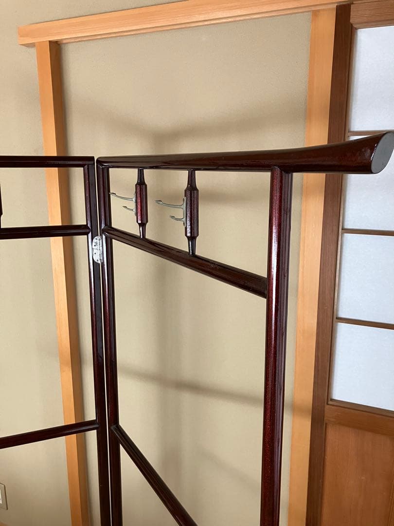 【送料込】折りたたみ式衣紋掛け　漆塗り 着物和服
